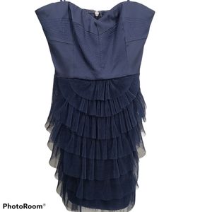 BCBGMaxAzria Navy Strapless Cocktail Dress